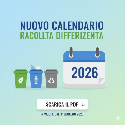 Nuovo calendario conferimento rifiuti in vigore dal 1&deg; gennaio 2026