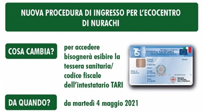 Comune di Nurachi: Avvio accesso informatizzato per raccolta rifiuti presso l&rsquo;ecocentro comunale